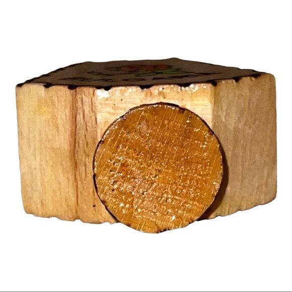 Bulgarian Small Wood Perfume Bottle Holder Hand Painted Folk Art EUC - Picture 5 of 6